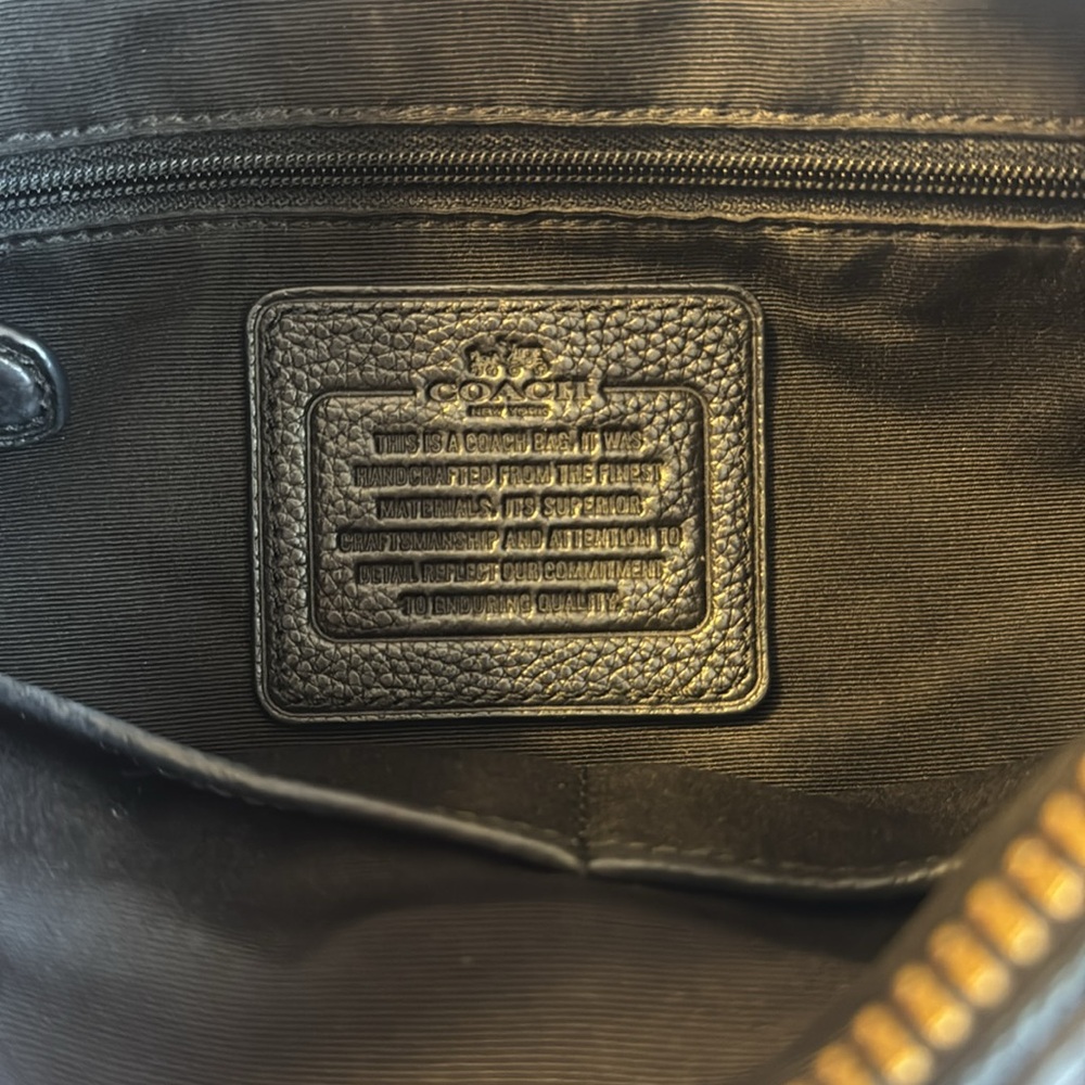 Black Leather Coach Shoulder Bag - Picture 7 of 7